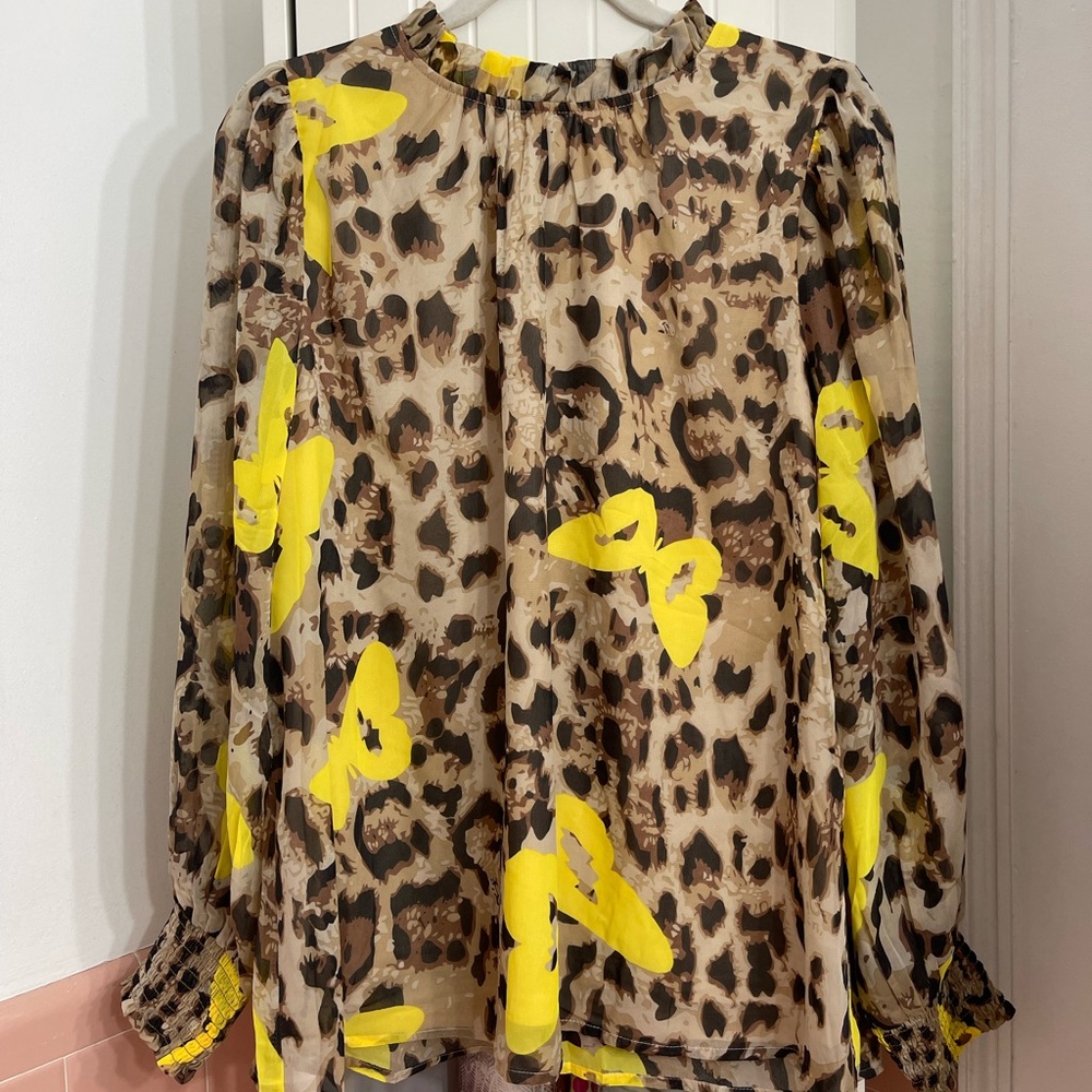 NWT Boutique Leopard Butterfly Tunic